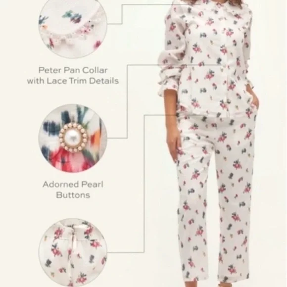 HILL HOUSE going out sleep floral pajama set - Picture 3 of 15